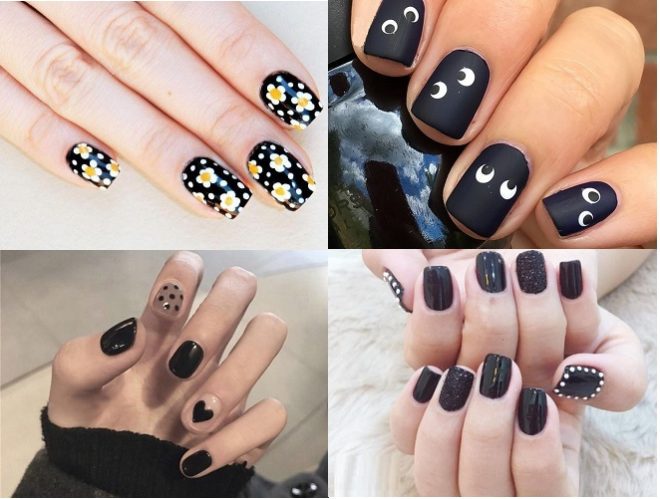 4 kiểu nail đen sạm đẹp nhất đơn giản