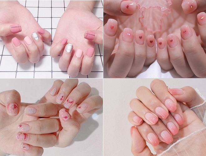 4 kiểu nail màu sắc hồng đẹp