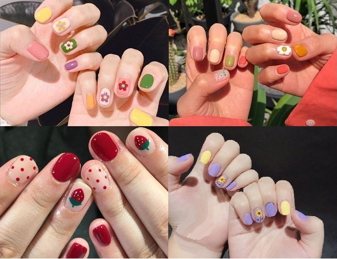 4 kiểu mẫu nail vẽ nhẹ dịu đẹp